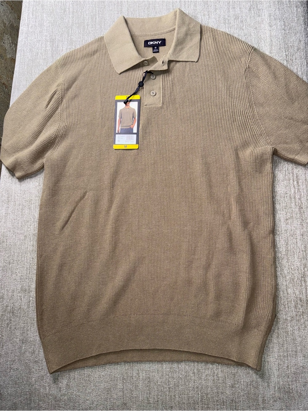 DKNY Sweater Polo Sweater in Brown Size Medium NWT